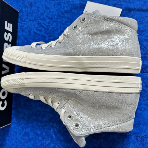 Converse Chuck Taylor All Star Mid Top Madison Silver Metallic NEW Women’s 11 - Picture 6 of 8